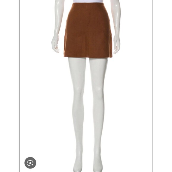 Reformation Skirt Womens 4 Brown 100% Linen Mini A-Line Back Zip Casual Boho - Picture 1 of 8